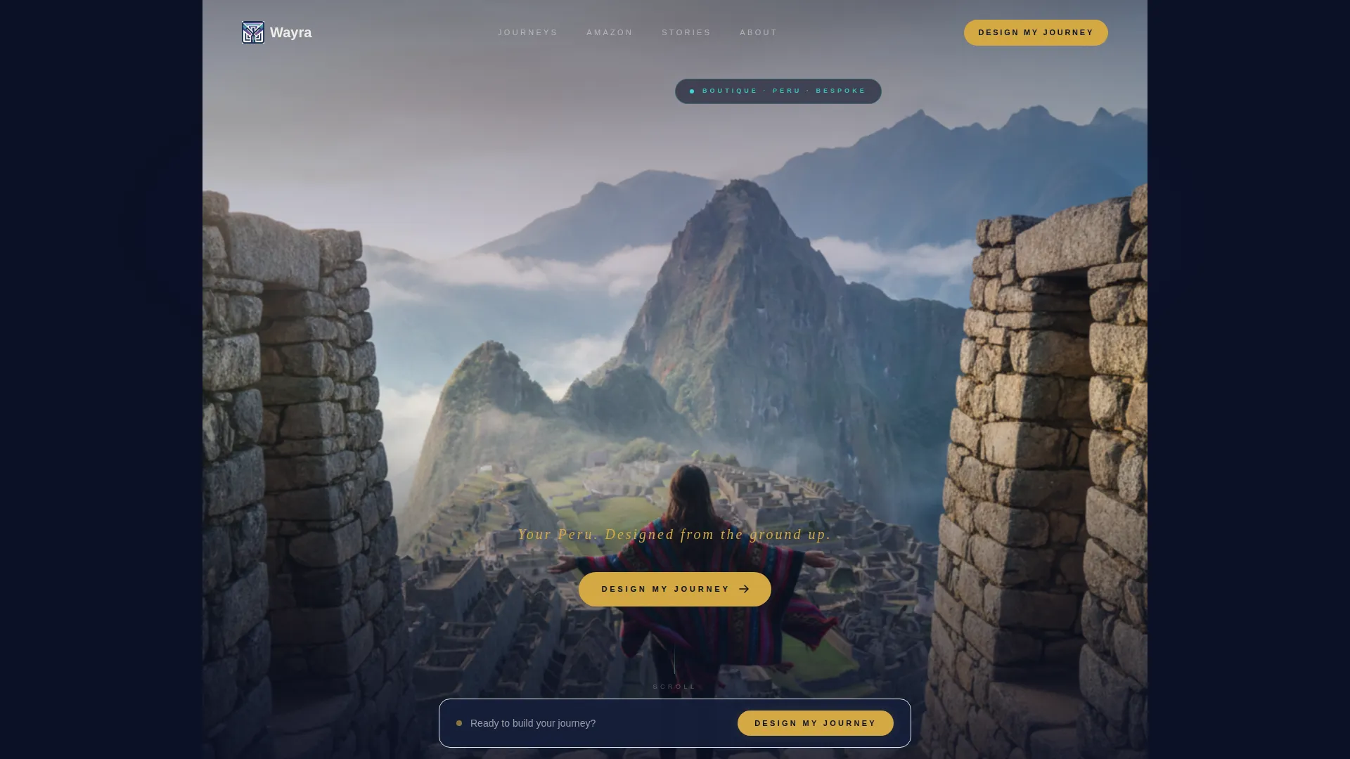 Luxury Peru Travel Agency Landing Page Template