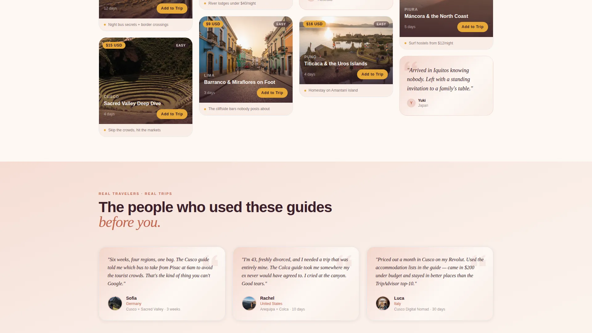 Peru Travel Specialist Professional Website Template