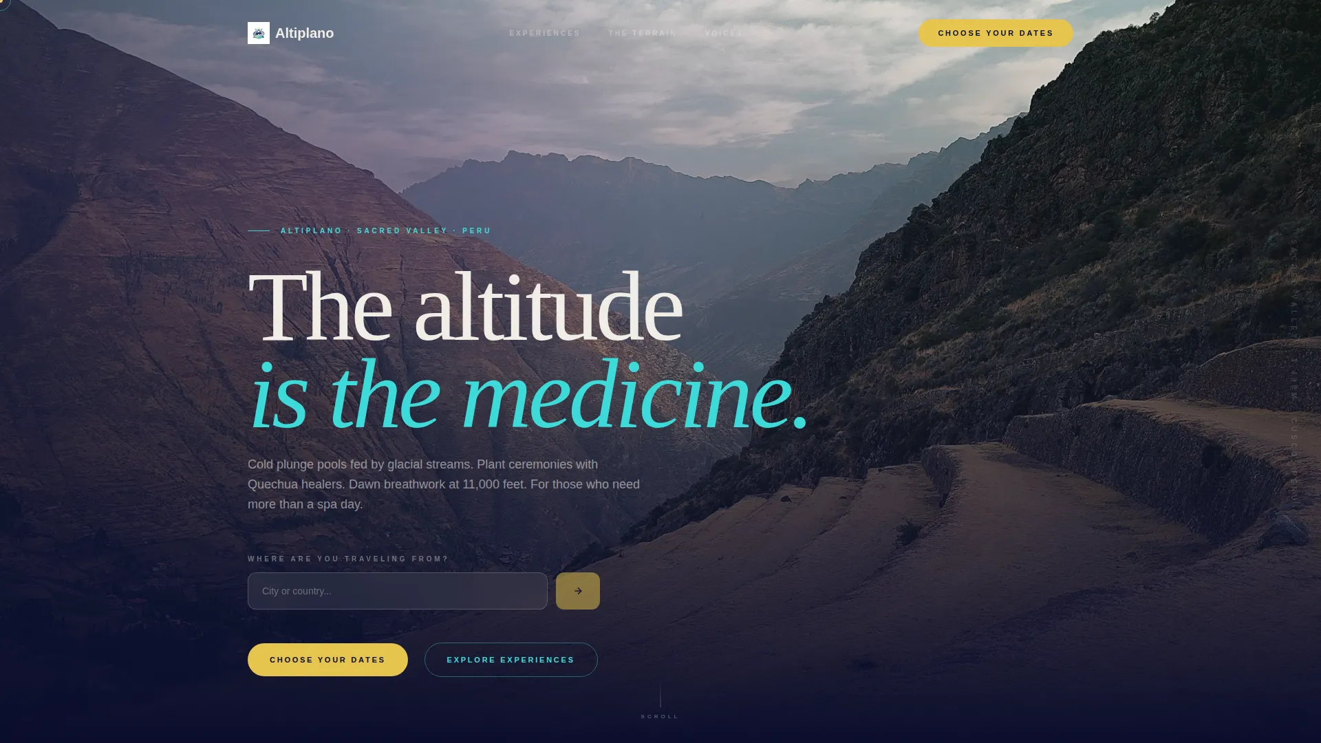 Peru Wellness Retreat Landing Page Template