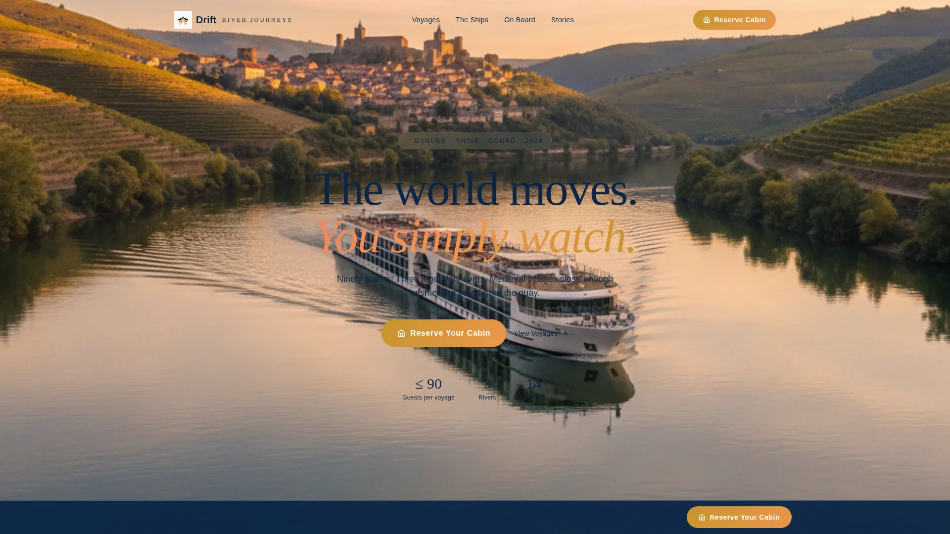 River Cruise Landing Page Template for Boutique Lines