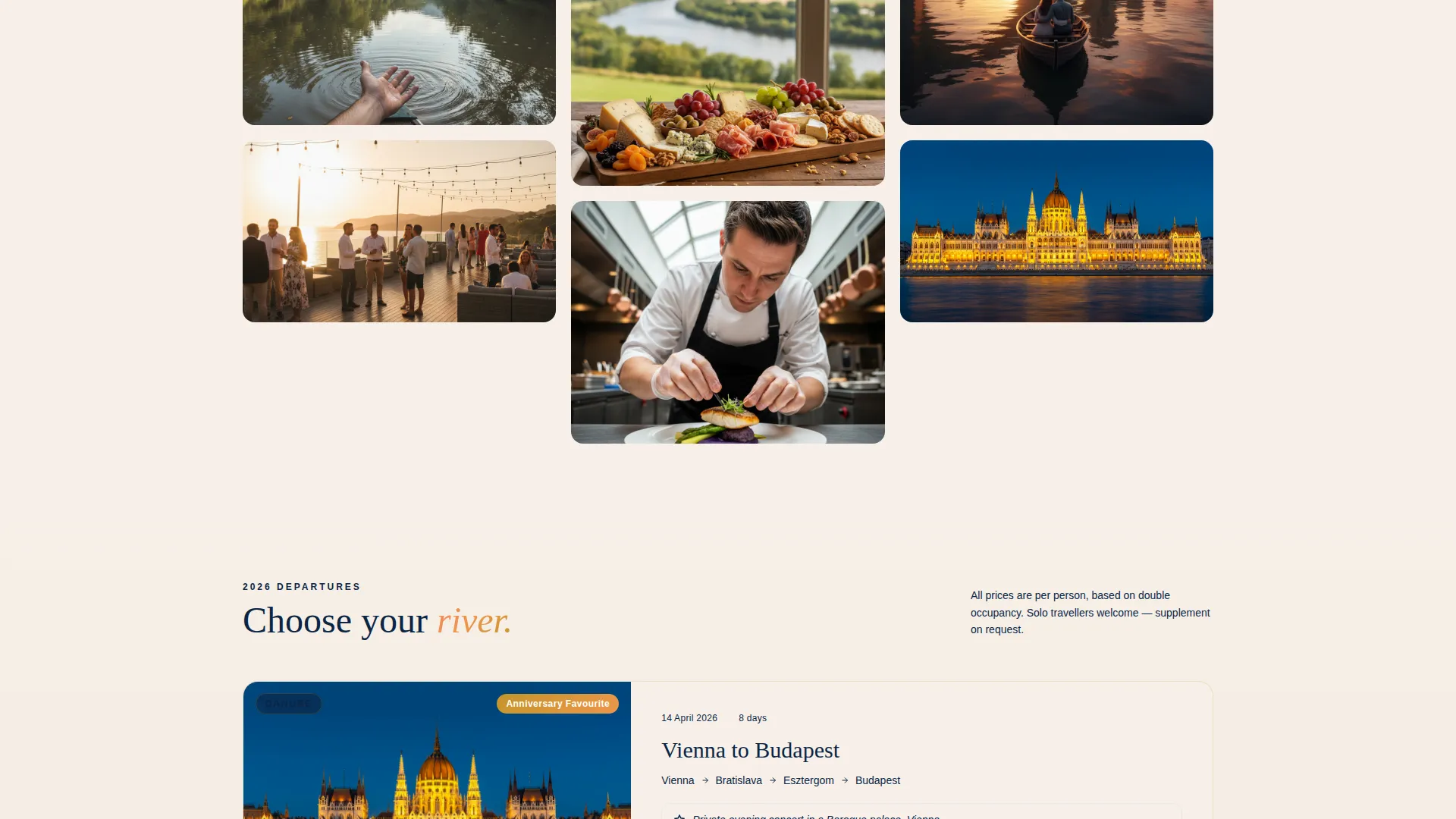River Cruise Landing Page Template for Boutique Lines