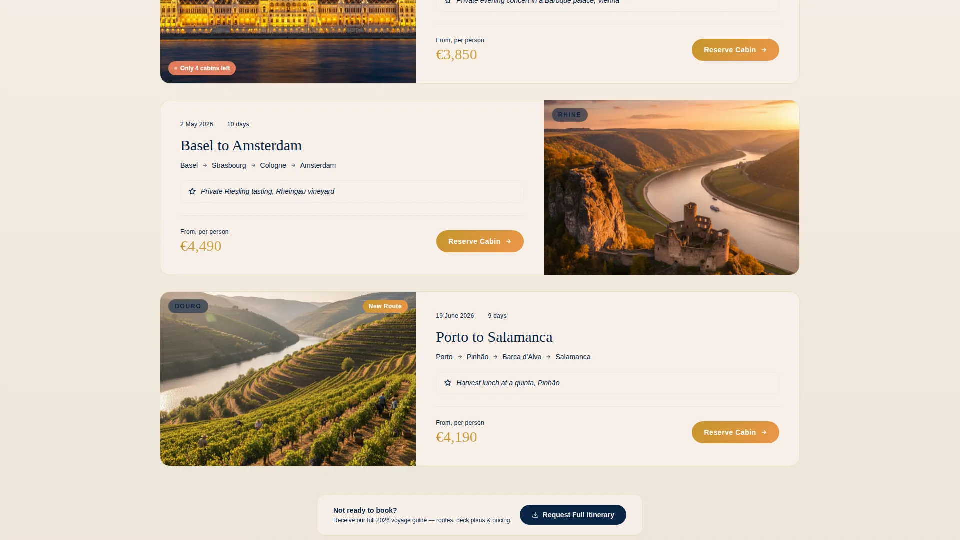 River Cruise Landing Page Template for Boutique Lines
