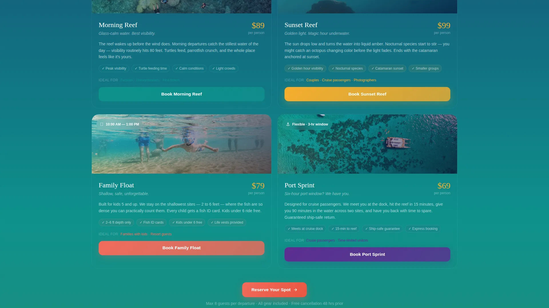 Small-Group Snorkelling & Reef Tour Operator Website Template