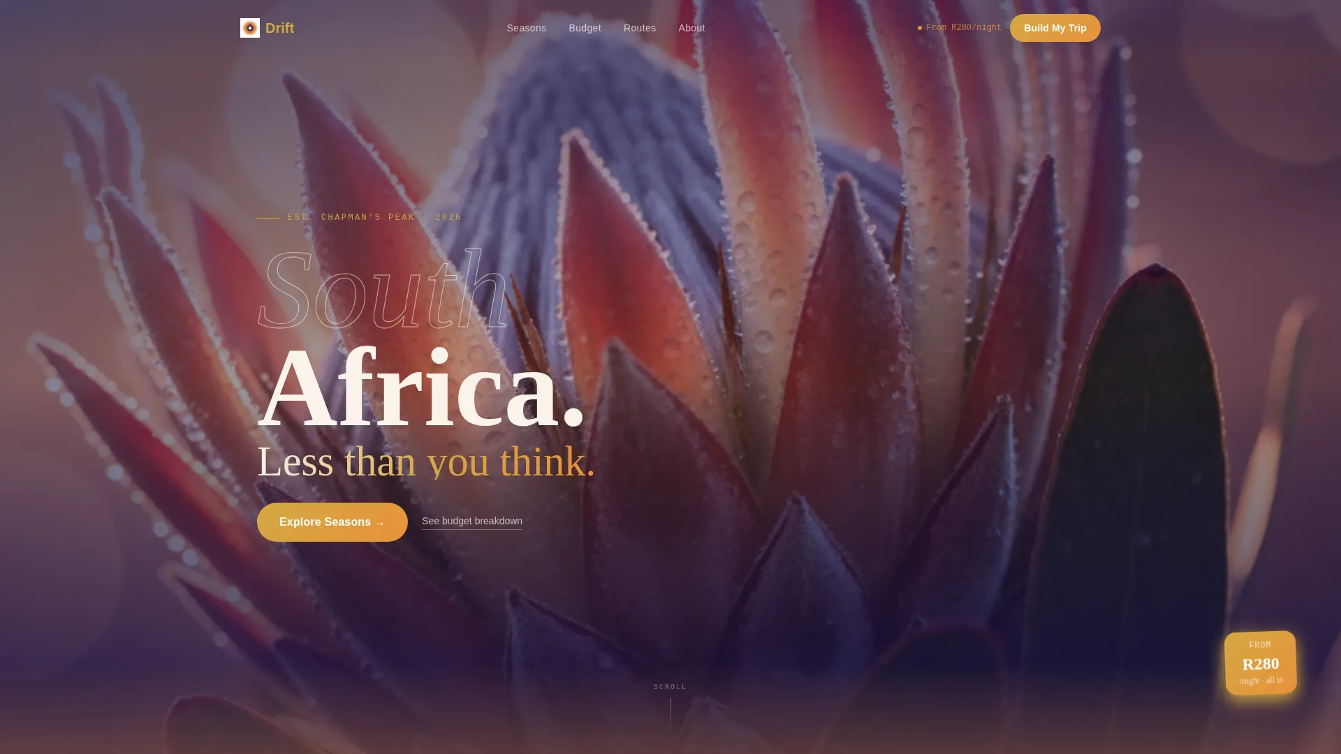 South Africa Travel Advanced Booking Website Template