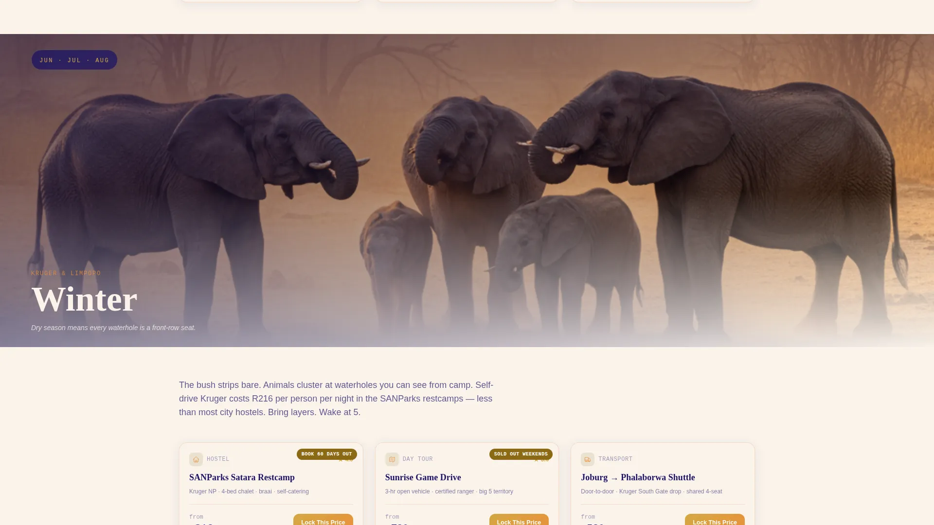 South Africa Travel Advanced Booking Website Template