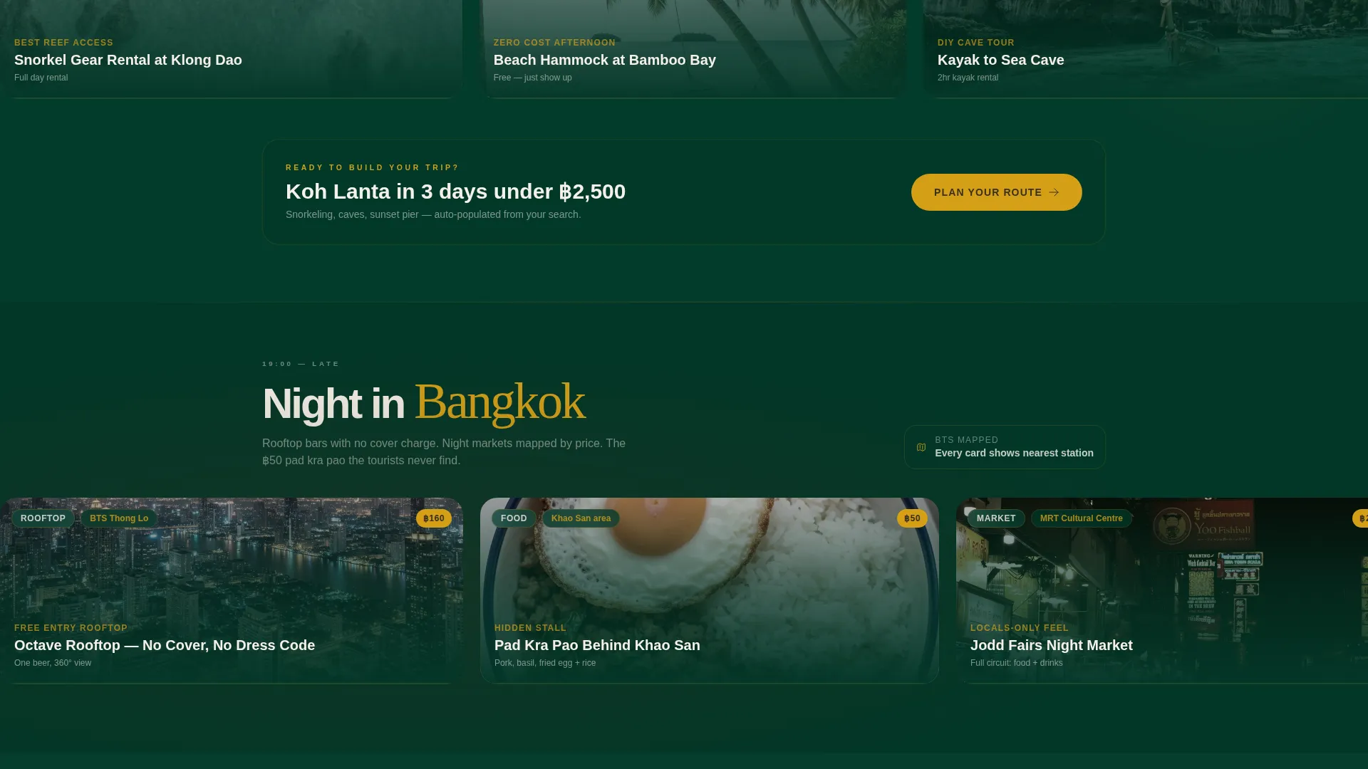 Thailand Travel Pricing Website Template