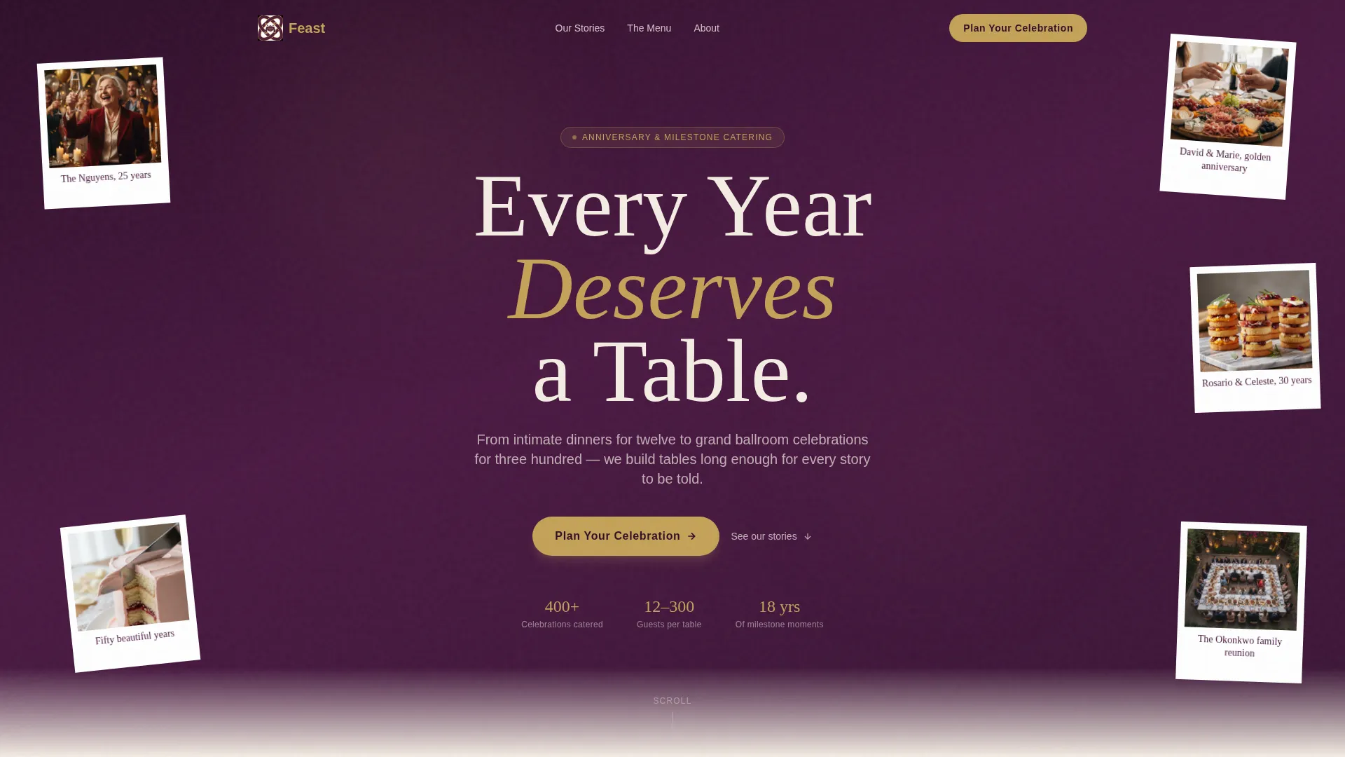 Anniversary Event Booking Website Template