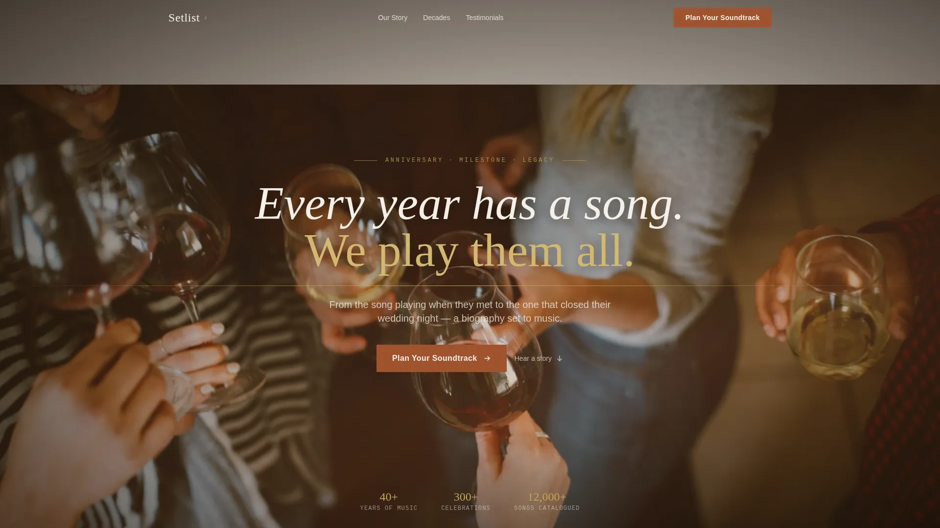 Anniversary Event Specialist Booking Website Template