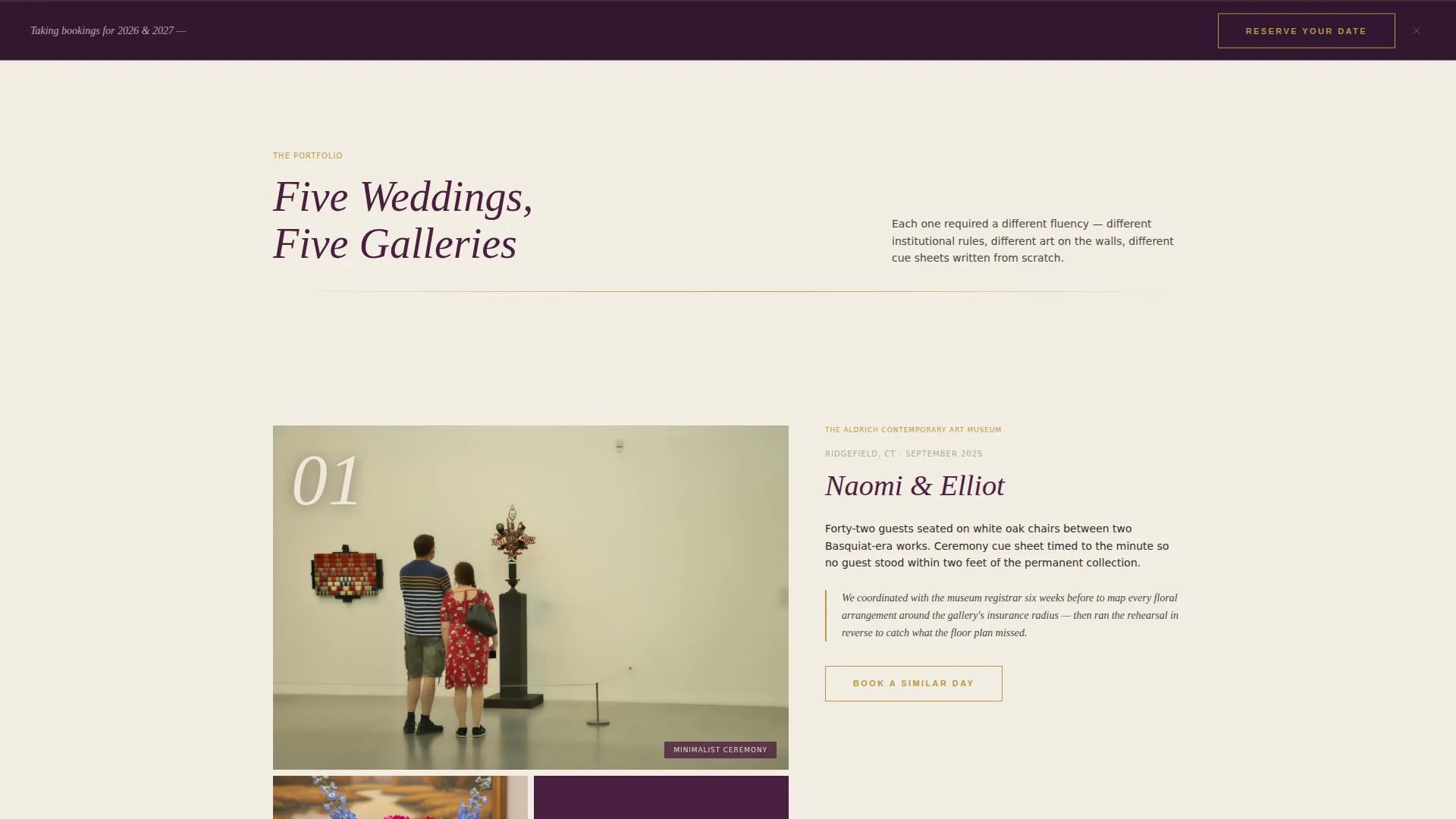 Wedding Venue Specialist Booking Website Template