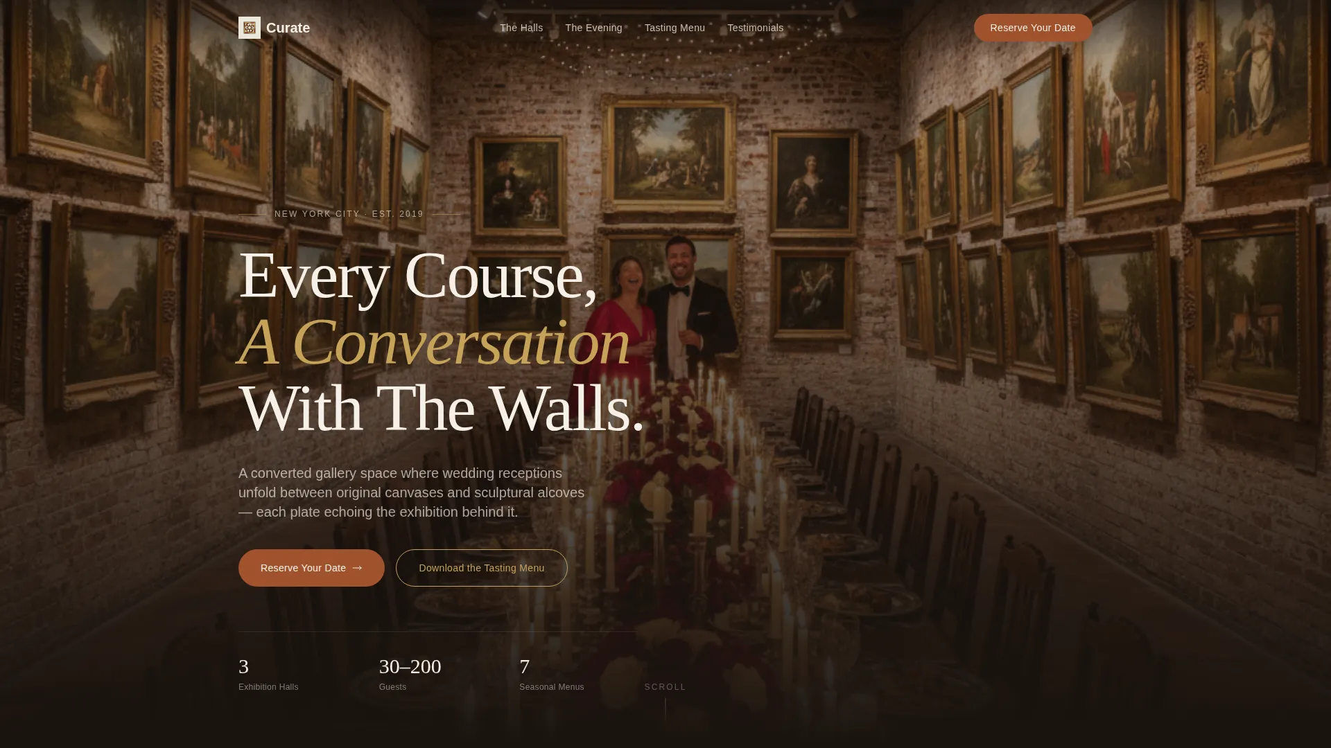 Art Gallery Wedding Venue Landing Page Template