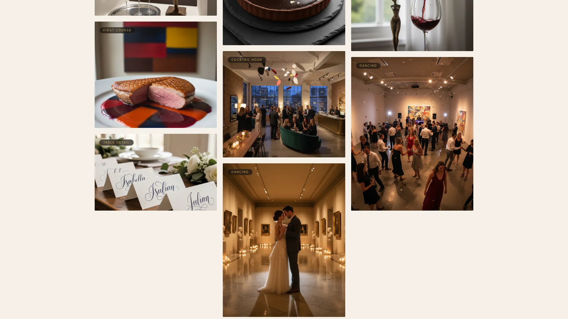 Art Gallery Wedding Venue Landing Page Template