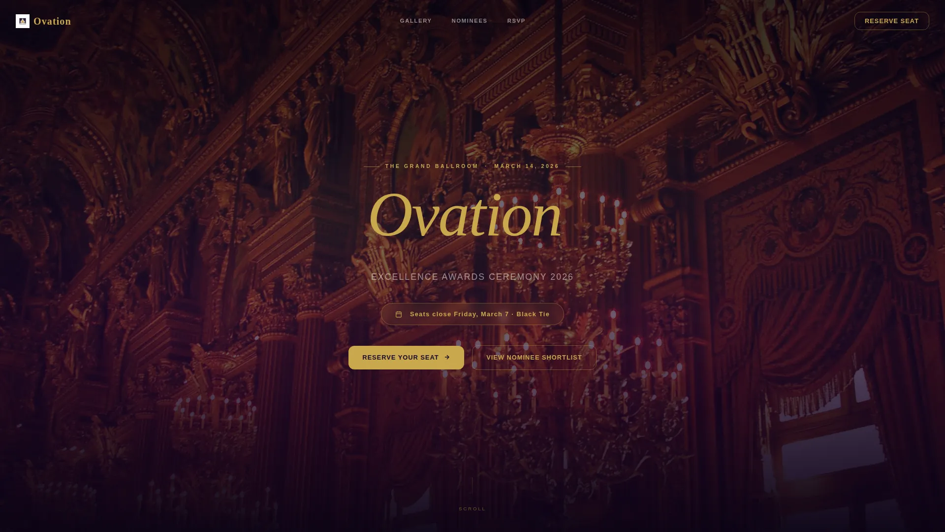 Awards Ceremony Event Specialist Professional Website Template