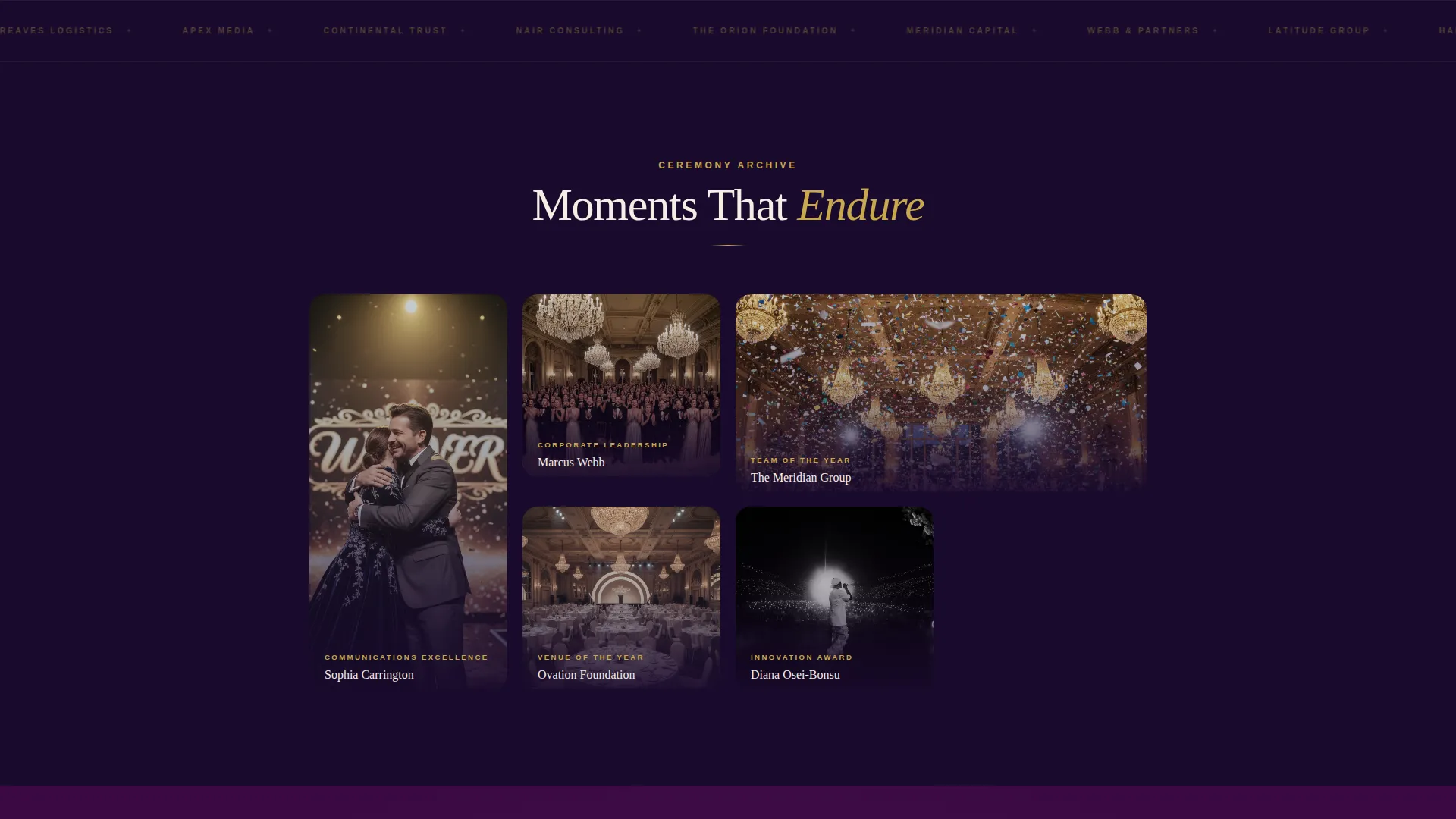 Awards Ceremony Event Specialist Professional Website Template