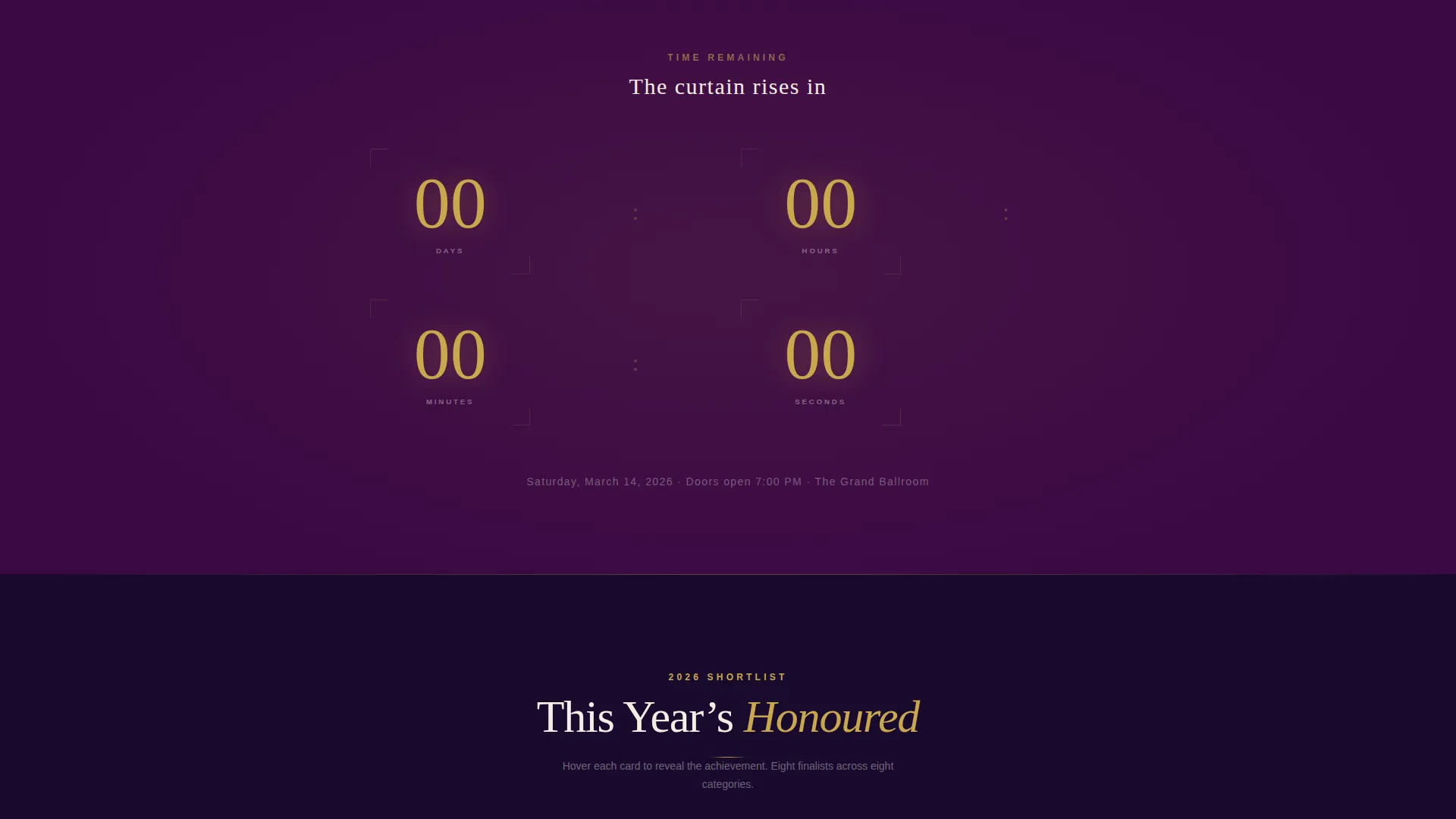 Awards Ceremony Event Specialist Professional Website Template