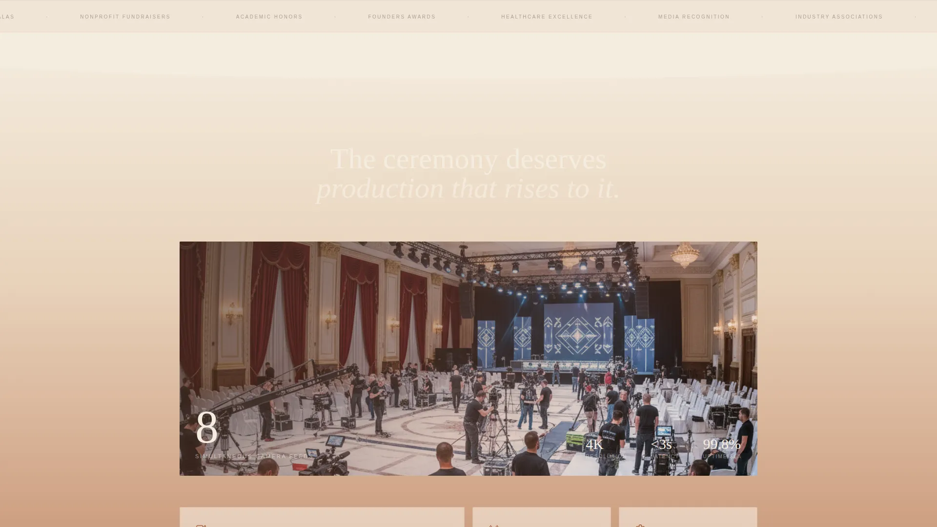 Awards Ceremony Live Streaming Landing Page
