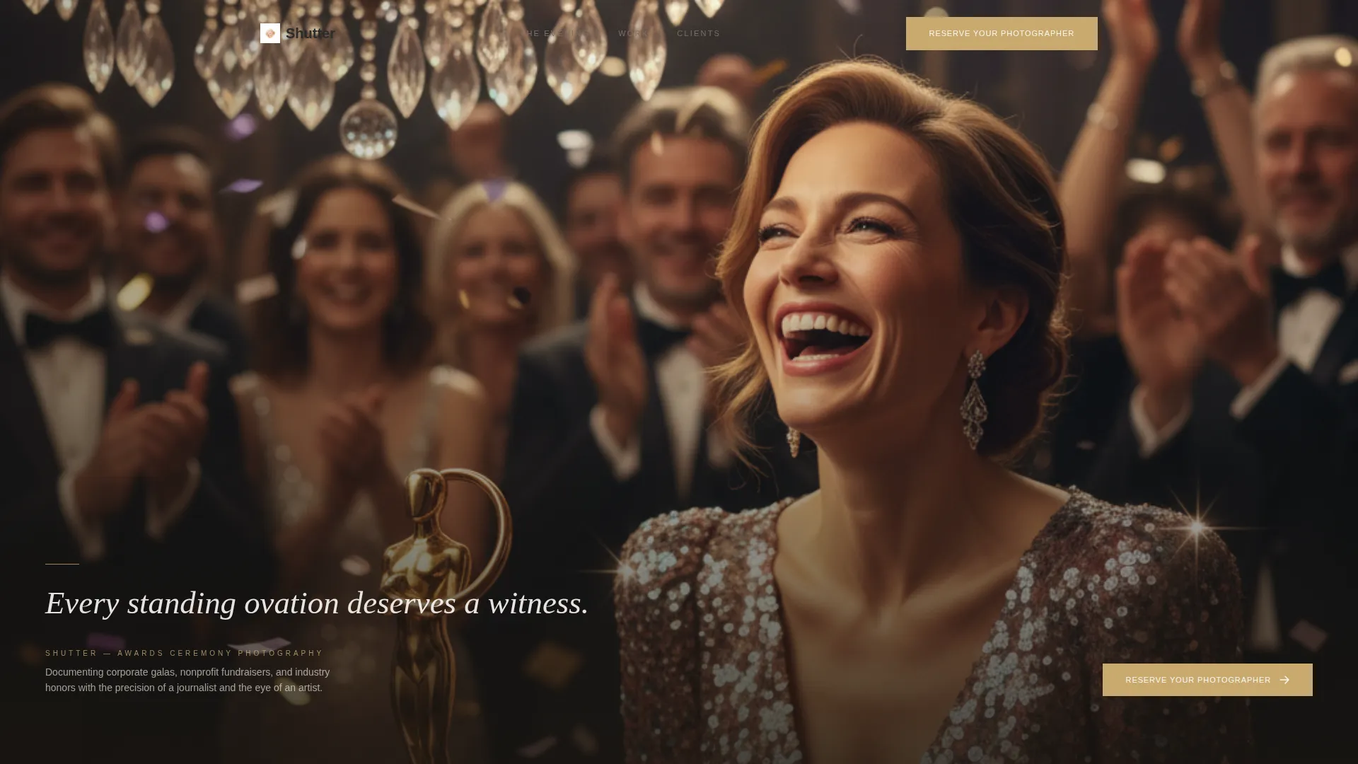 Awards Ceremony Event Photography Landing Page