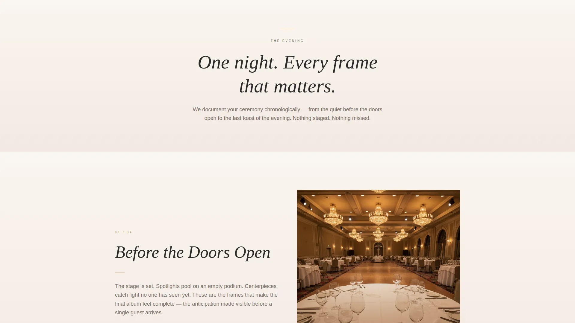 Awards Ceremony Event Photography Landing Page