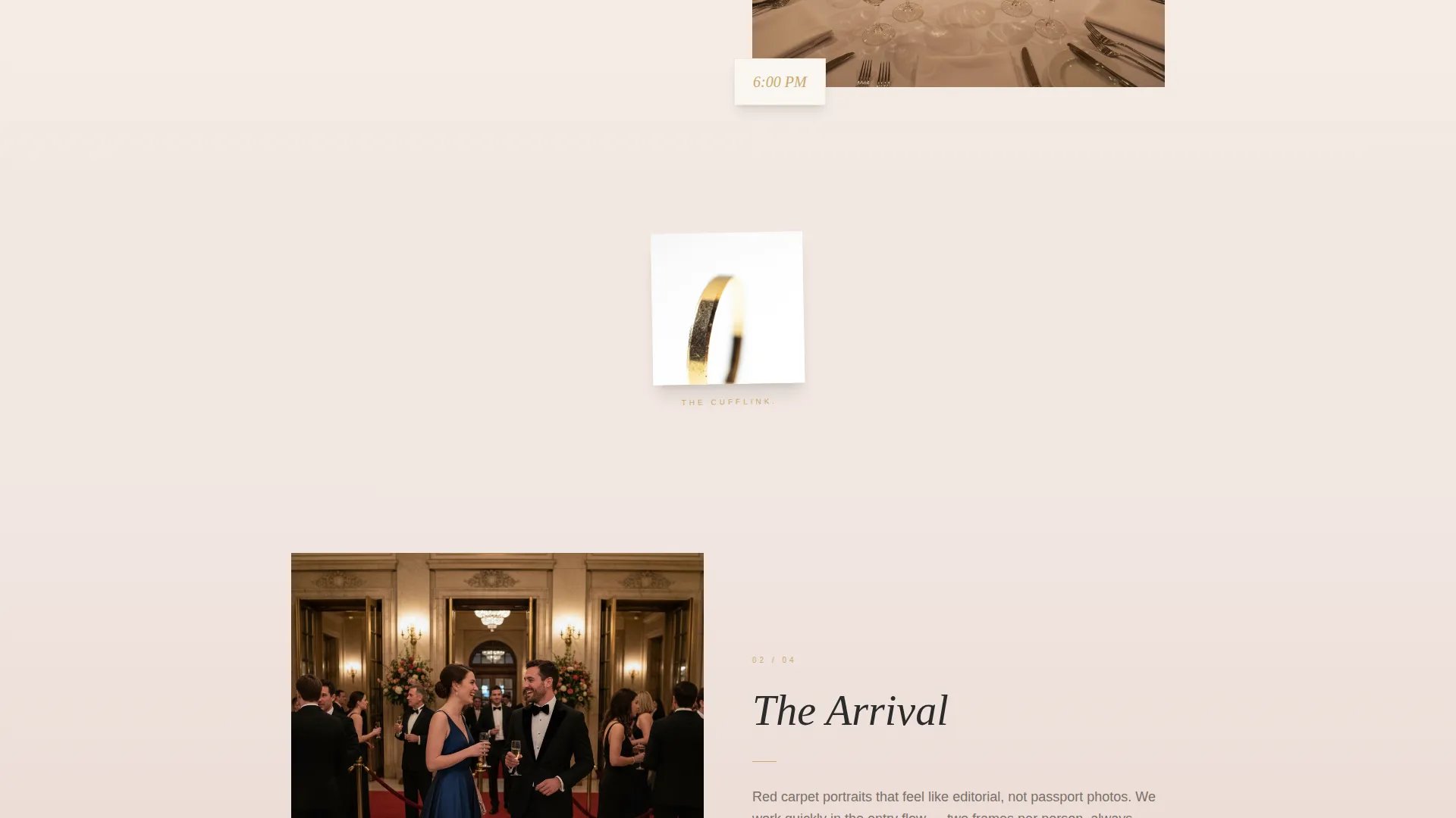 Awards Ceremony Event Photography Landing Page