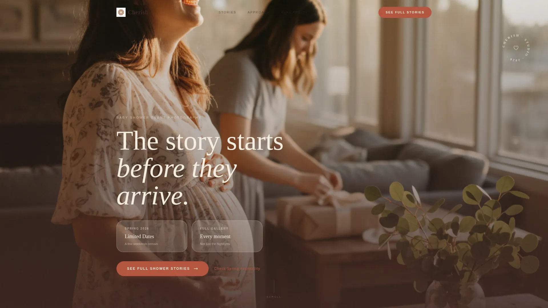 Baby Shower Event Photography Landing Page