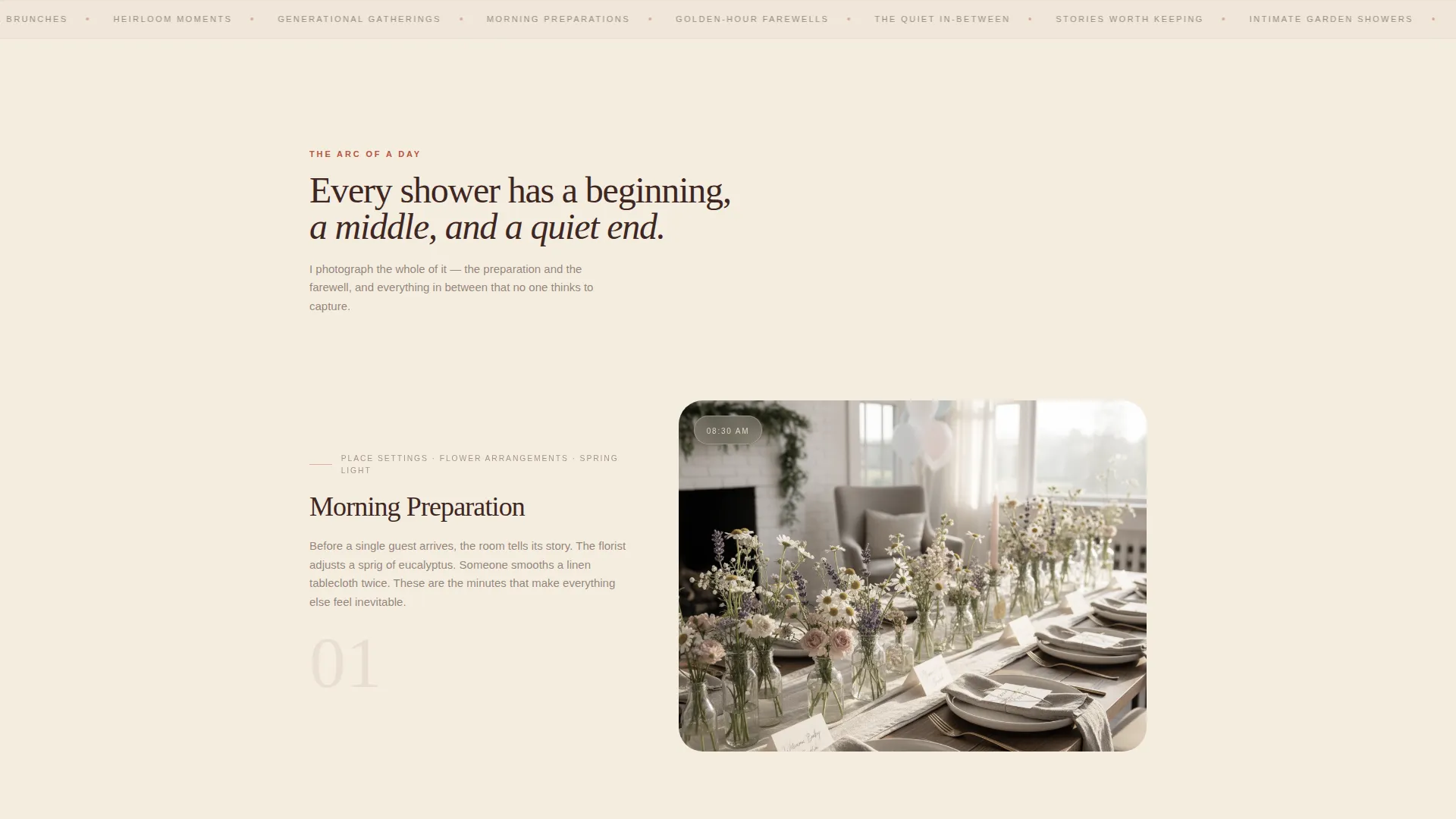 Baby Shower Event Photography Landing Page
