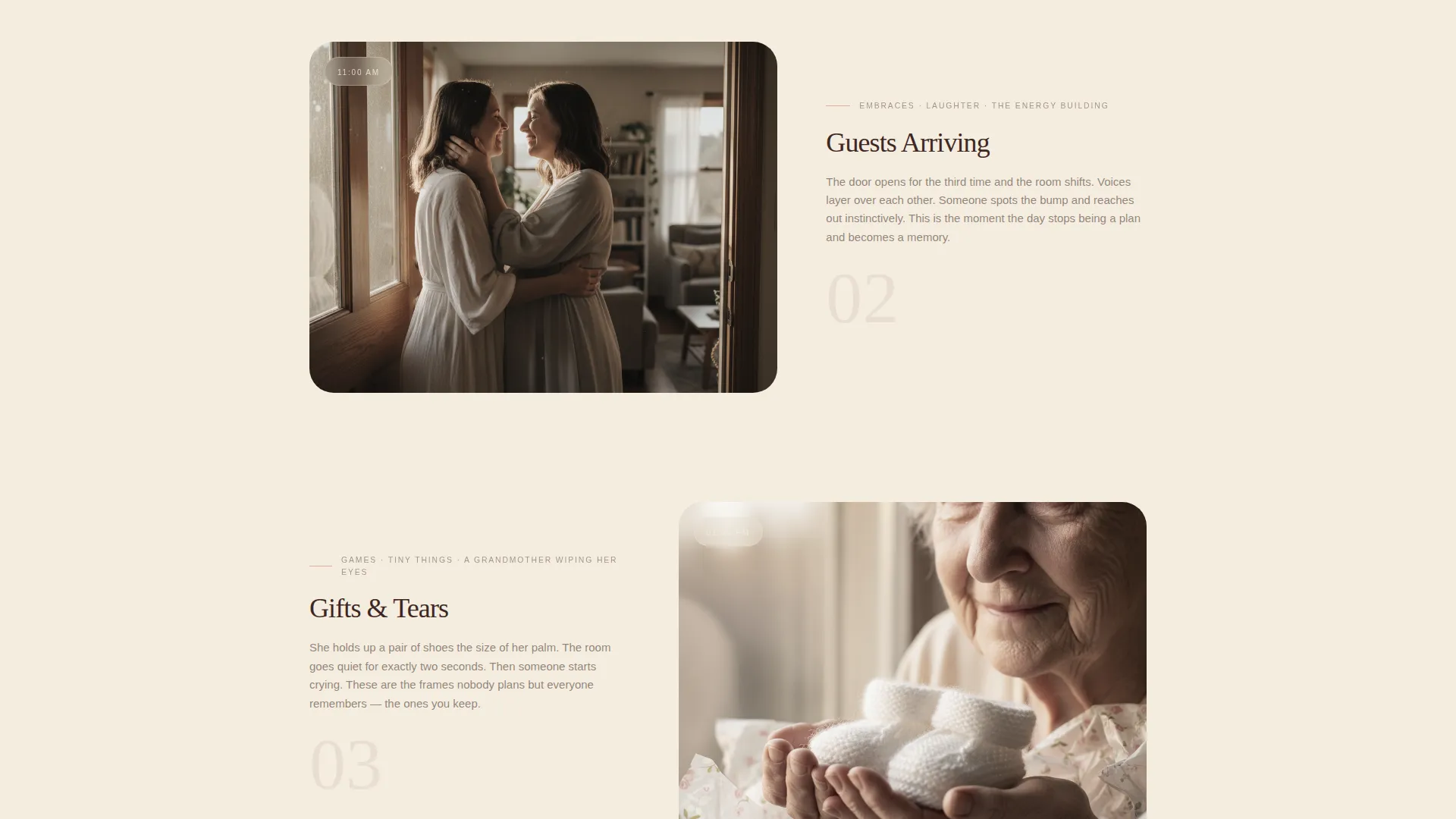 Baby Shower Event Photography Landing Page