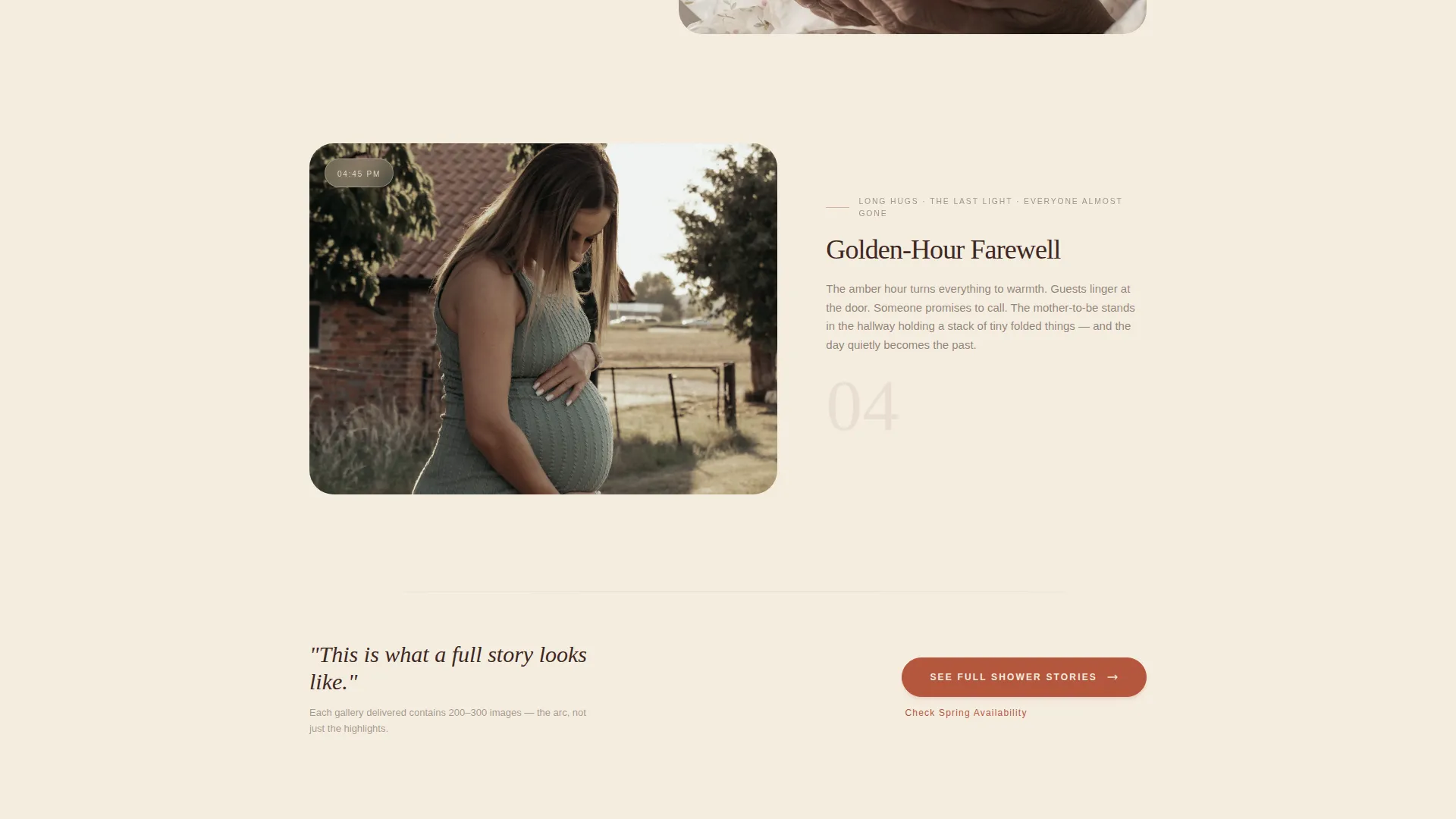 Baby Shower Event Photography Landing Page