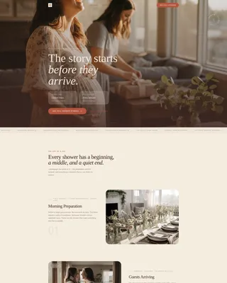 Baby Shower Event Photography Landing Page