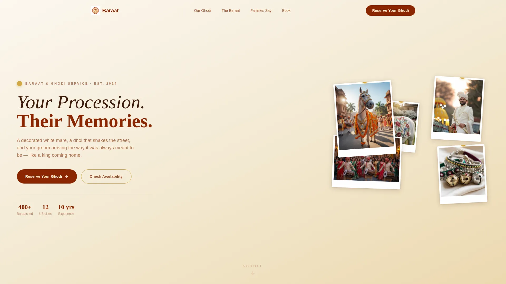& Ghodi Service Landing Page Template | Booking-Ready