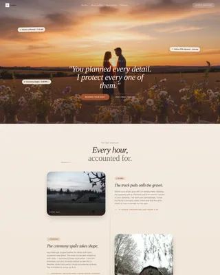 Rustic Barn Wedding Day-Of Coordinator Landing Page