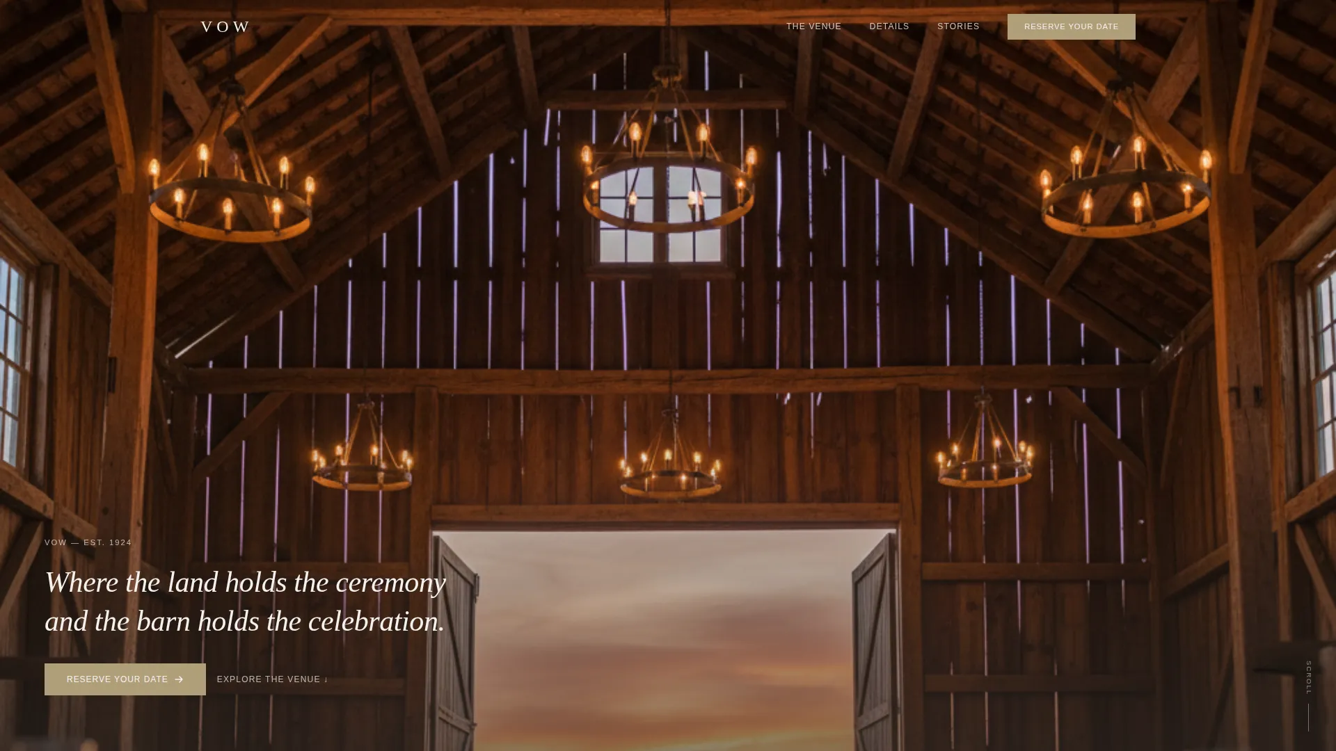 Barn Wedding Venue Landing Page Template