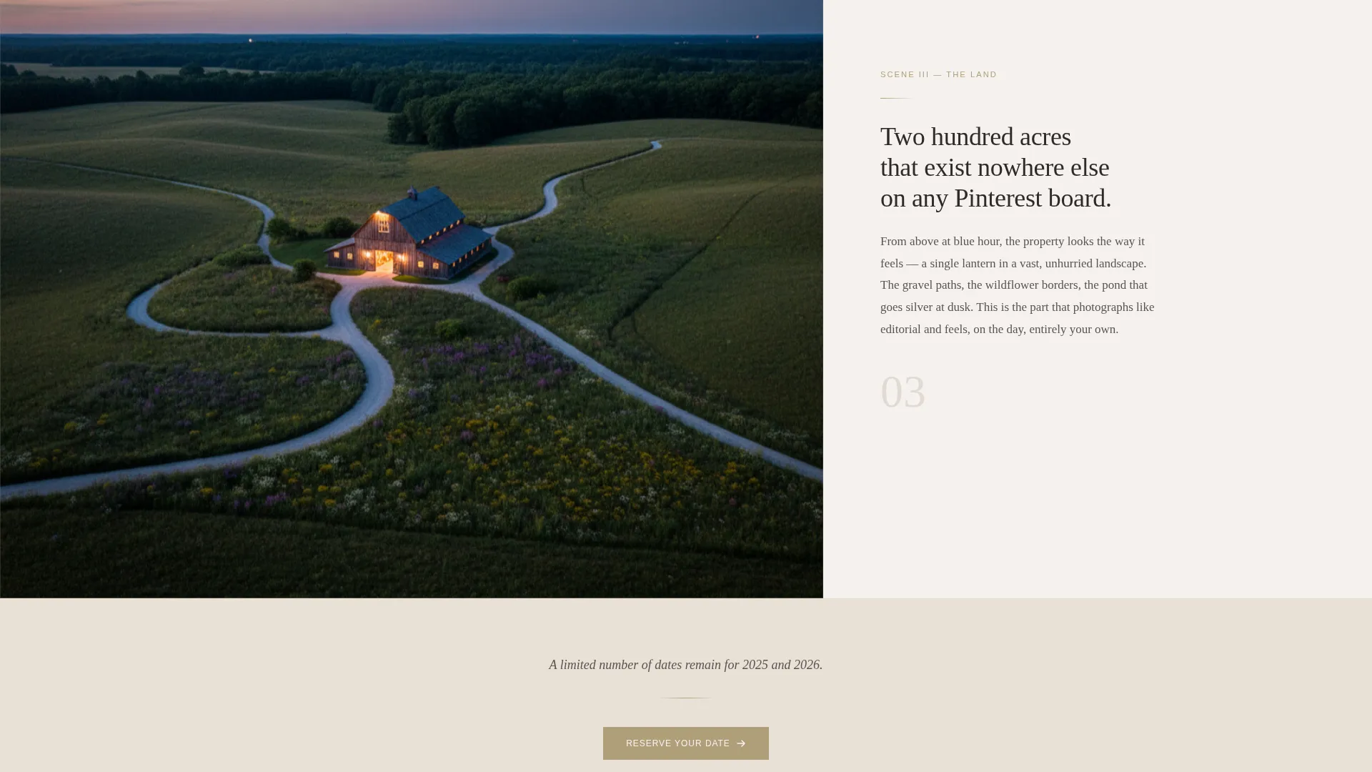Barn Wedding Venue Landing Page Template