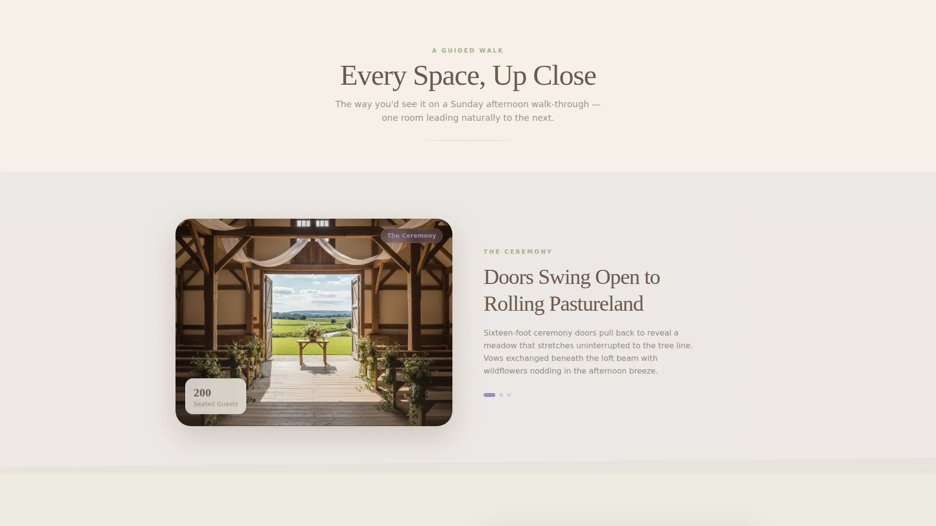 Barn Wedding Venue Tour Landing Page Template