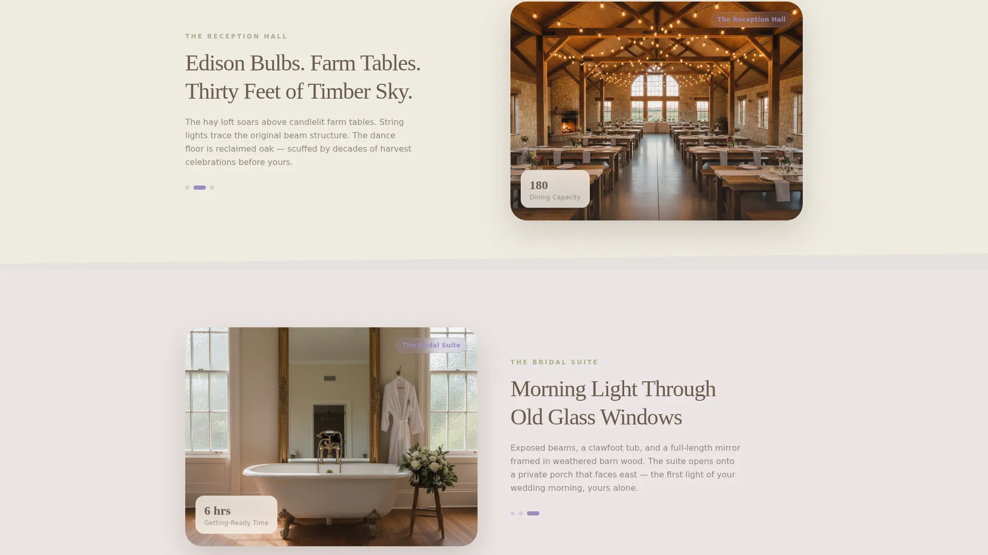Barn Wedding Venue Tour Landing Page Template