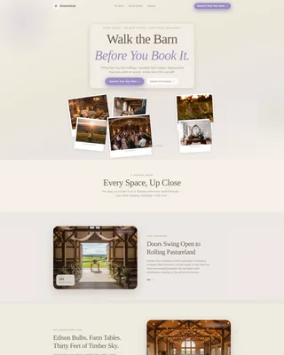 Barn Wedding Venue Tour Landing Page Template
