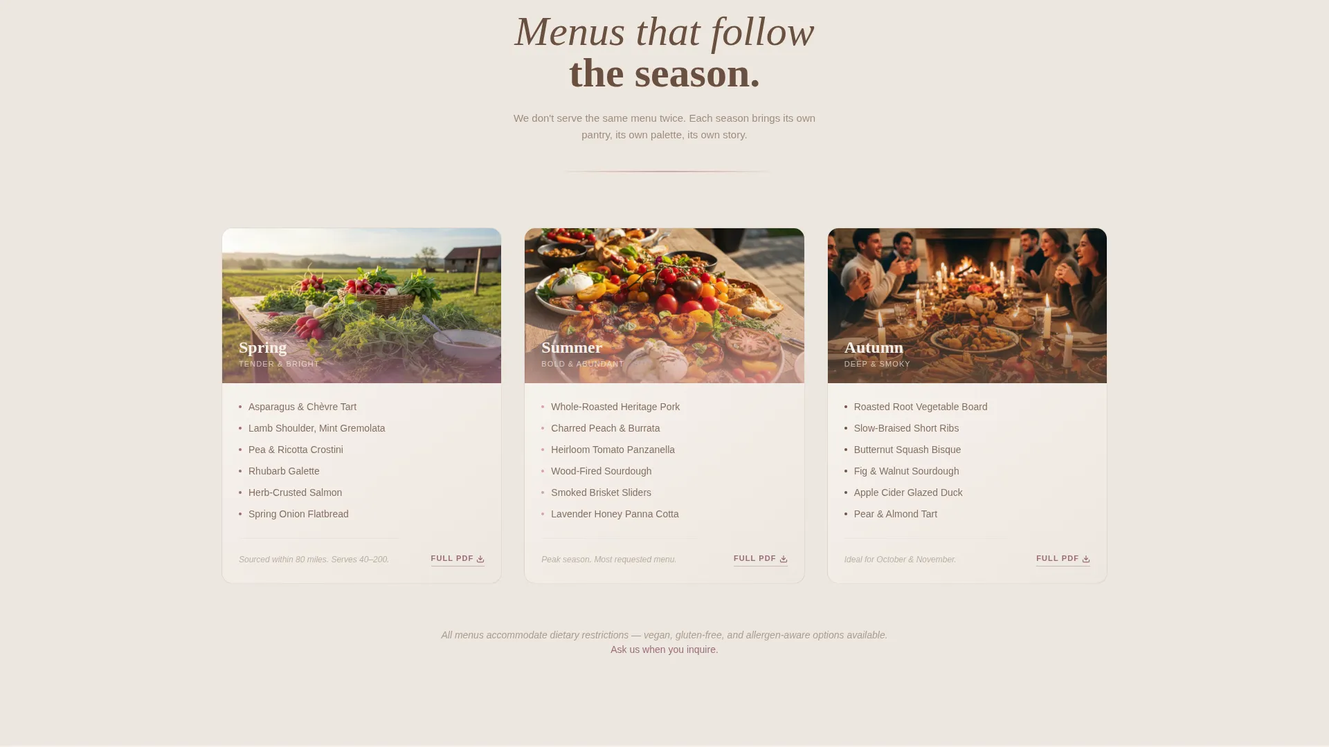 Rustic Barn Wedding Catering Landing Page Template
