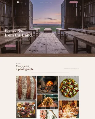Rustic Barn Wedding Catering Landing Page Template