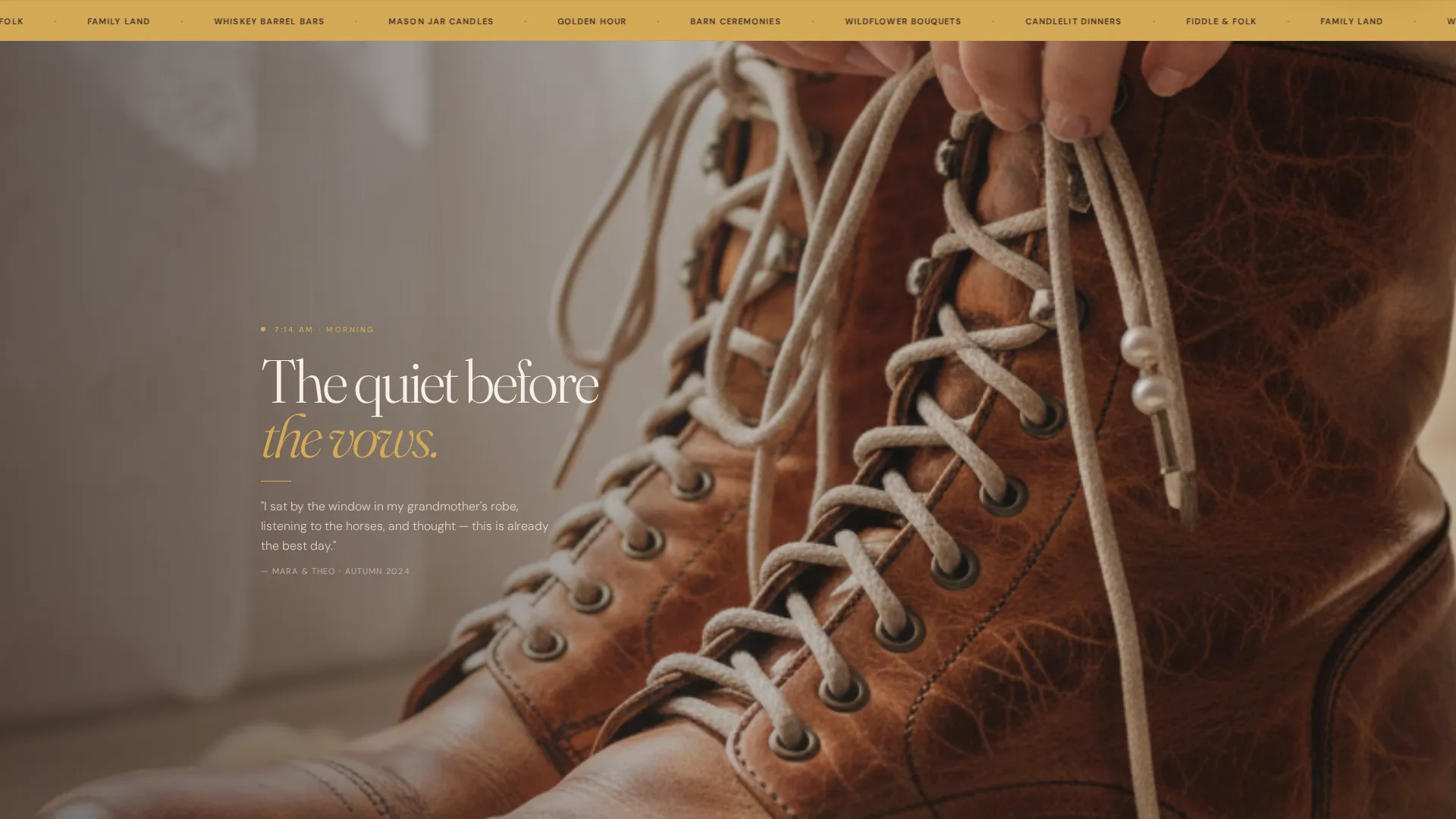 Barn Wedding Planner Landing Page Template
