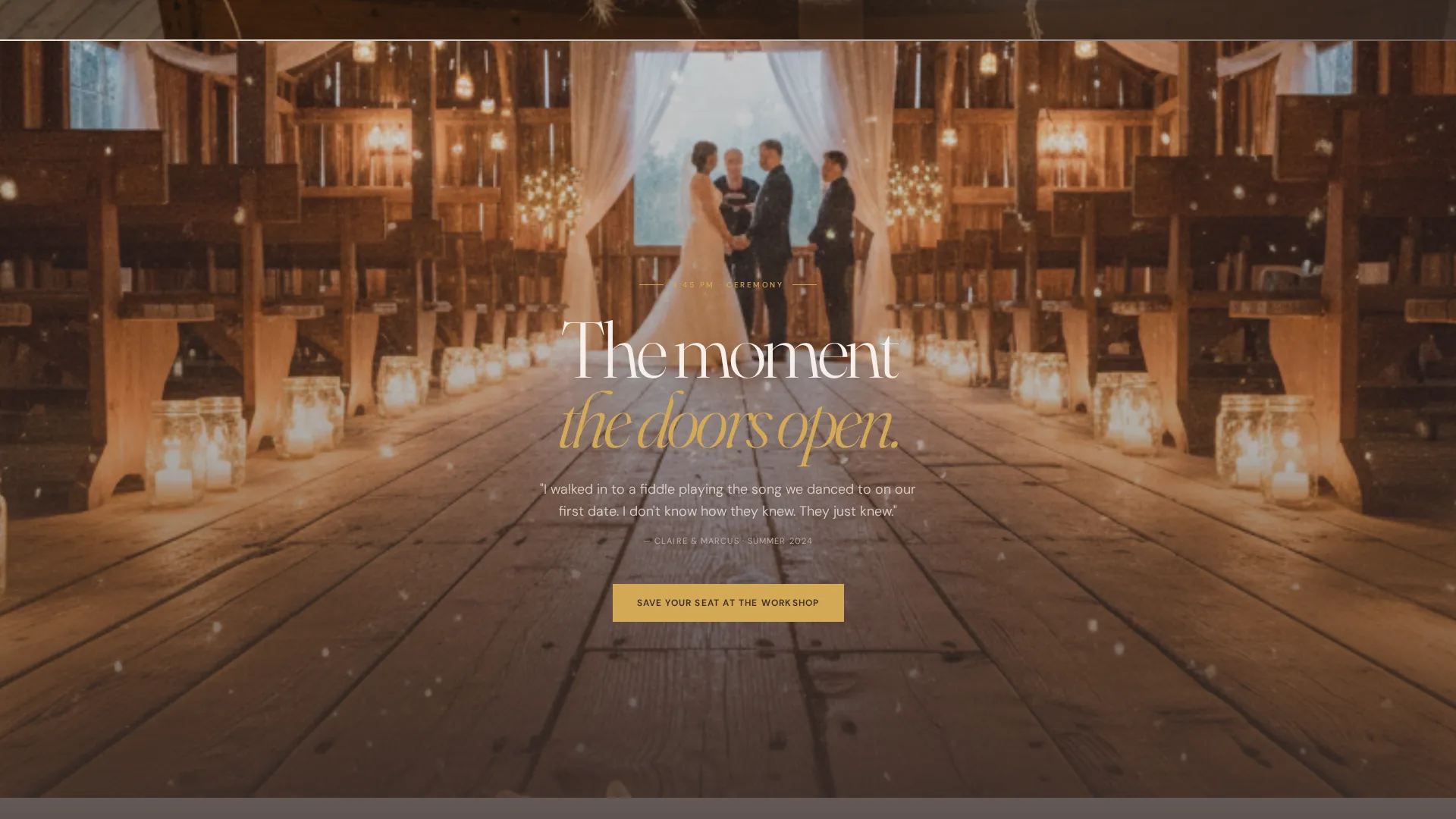Barn Wedding Planner Landing Page Template
