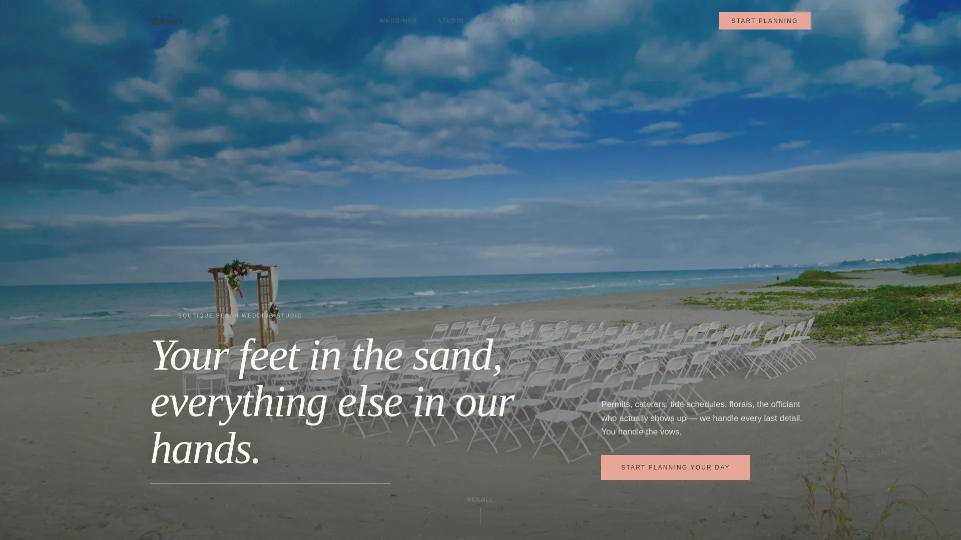 Beach Wedding Planner Landing Page Template