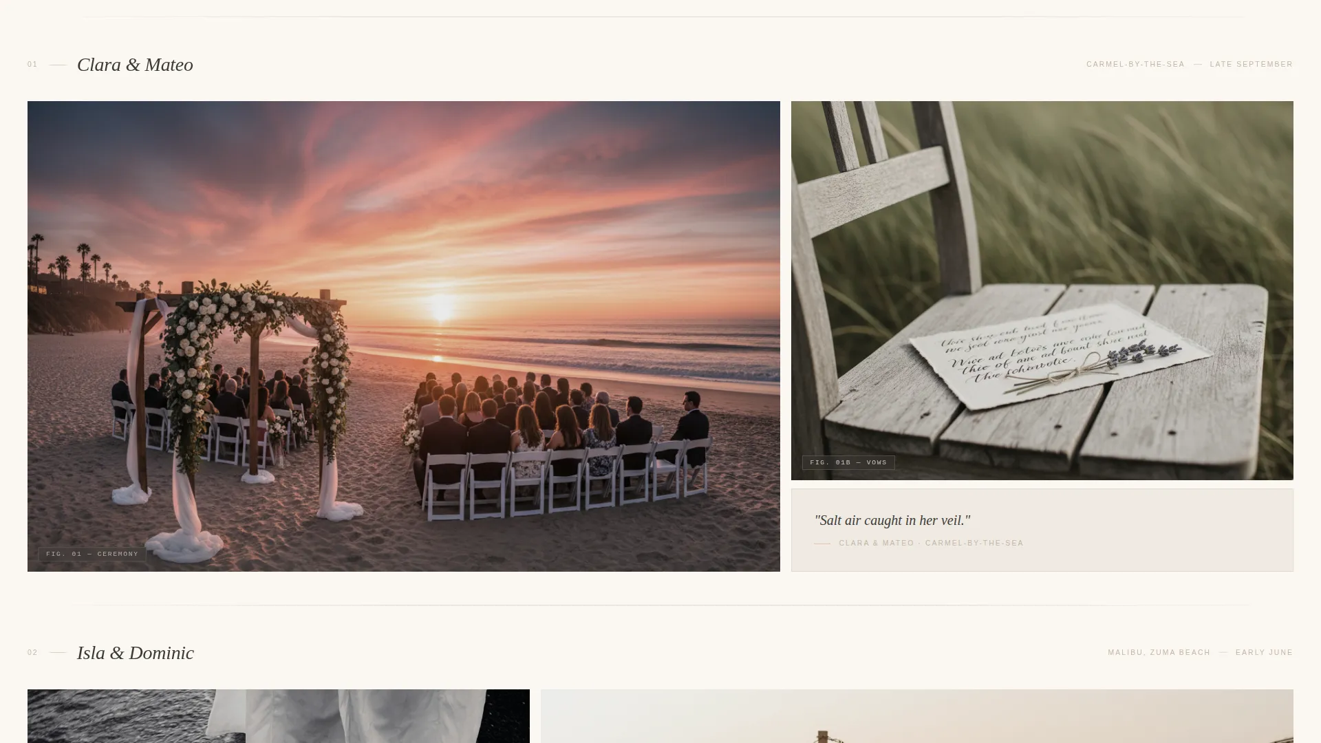 Beach Wedding Planner Landing Page Template