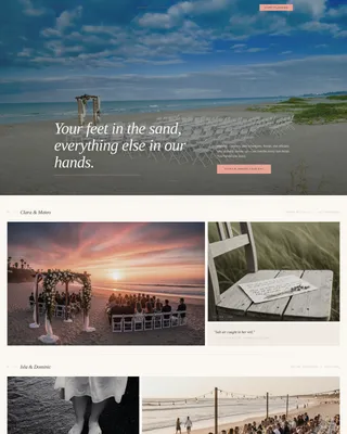 Beach Wedding Planner Landing Page Template