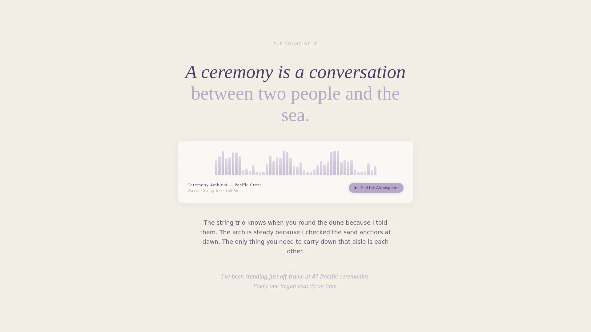 Beach Wedding Day-Of Coordinator Landing Page
