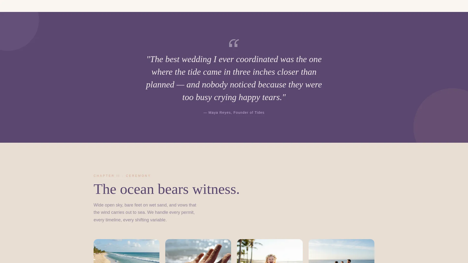 Beach Wedding Coordinator Landing Page Template