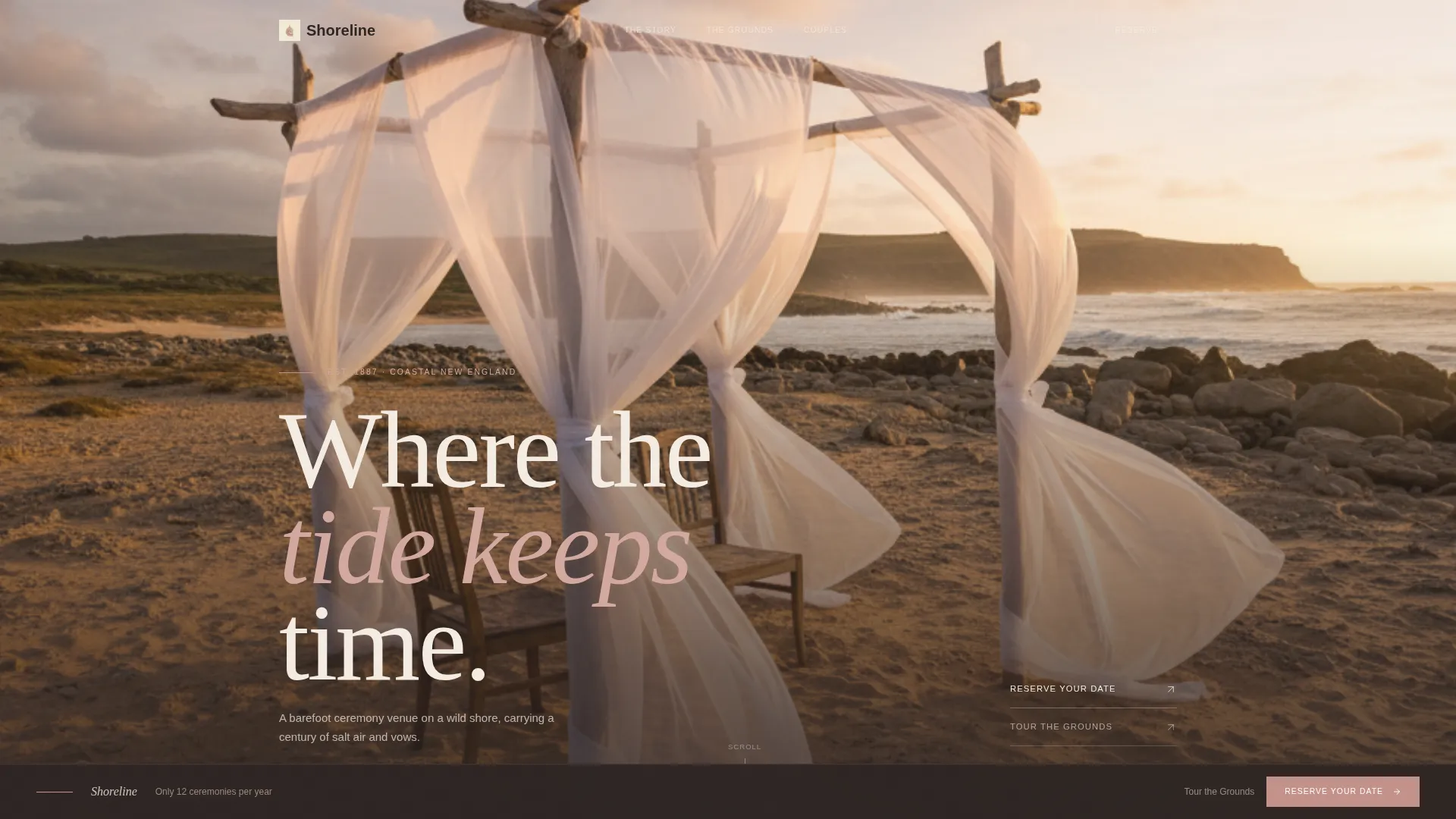 Beach Wedding Venue Landing Page Template