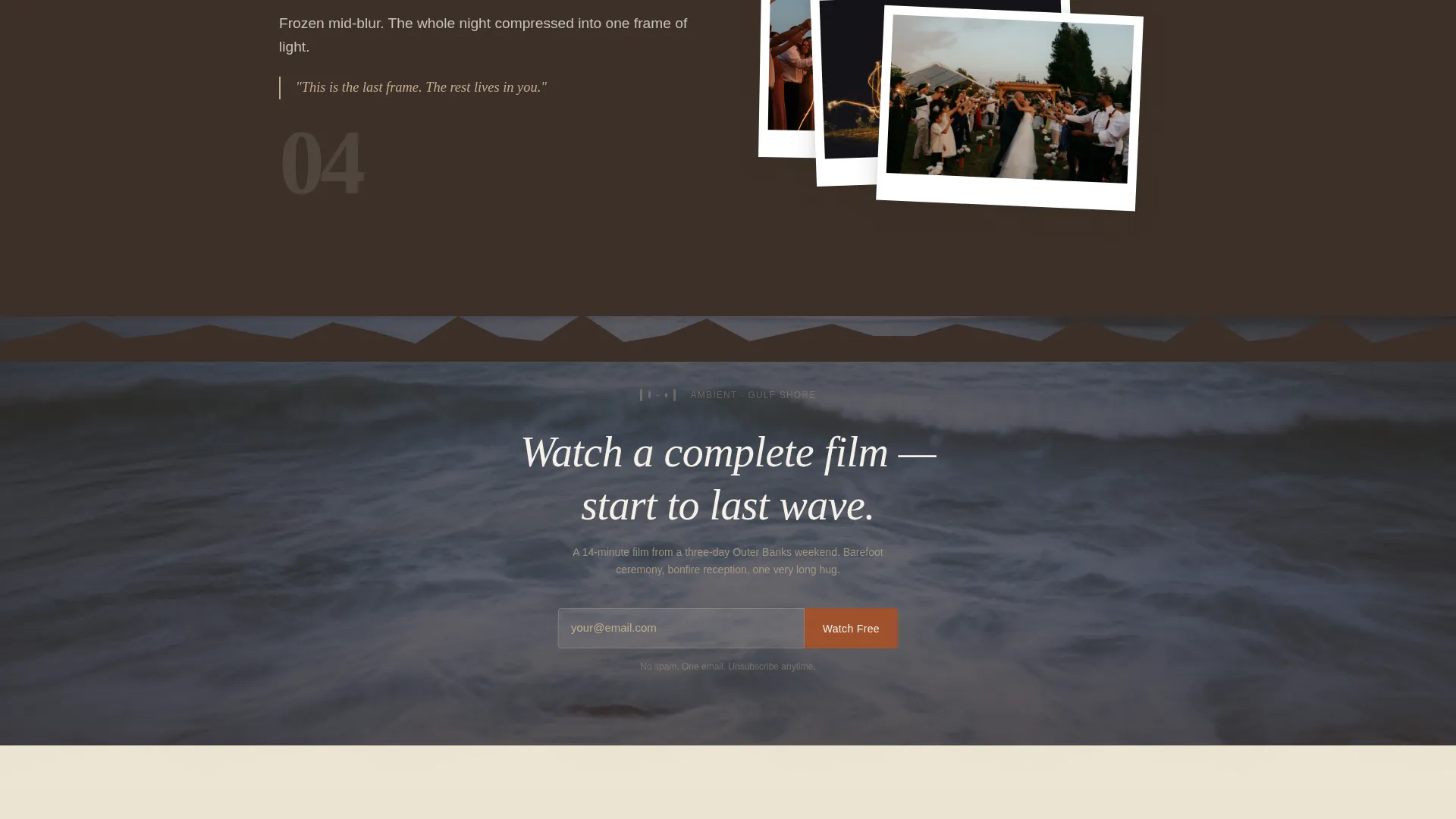 Beach Wedding Videographer Landing Page Template