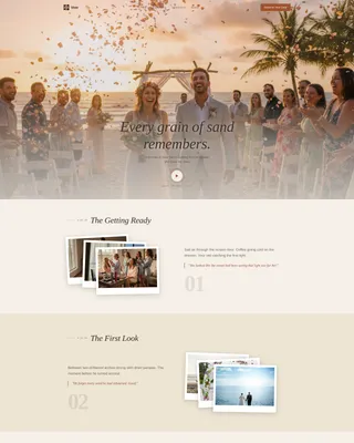 Beach Wedding Videographer Landing Page Template