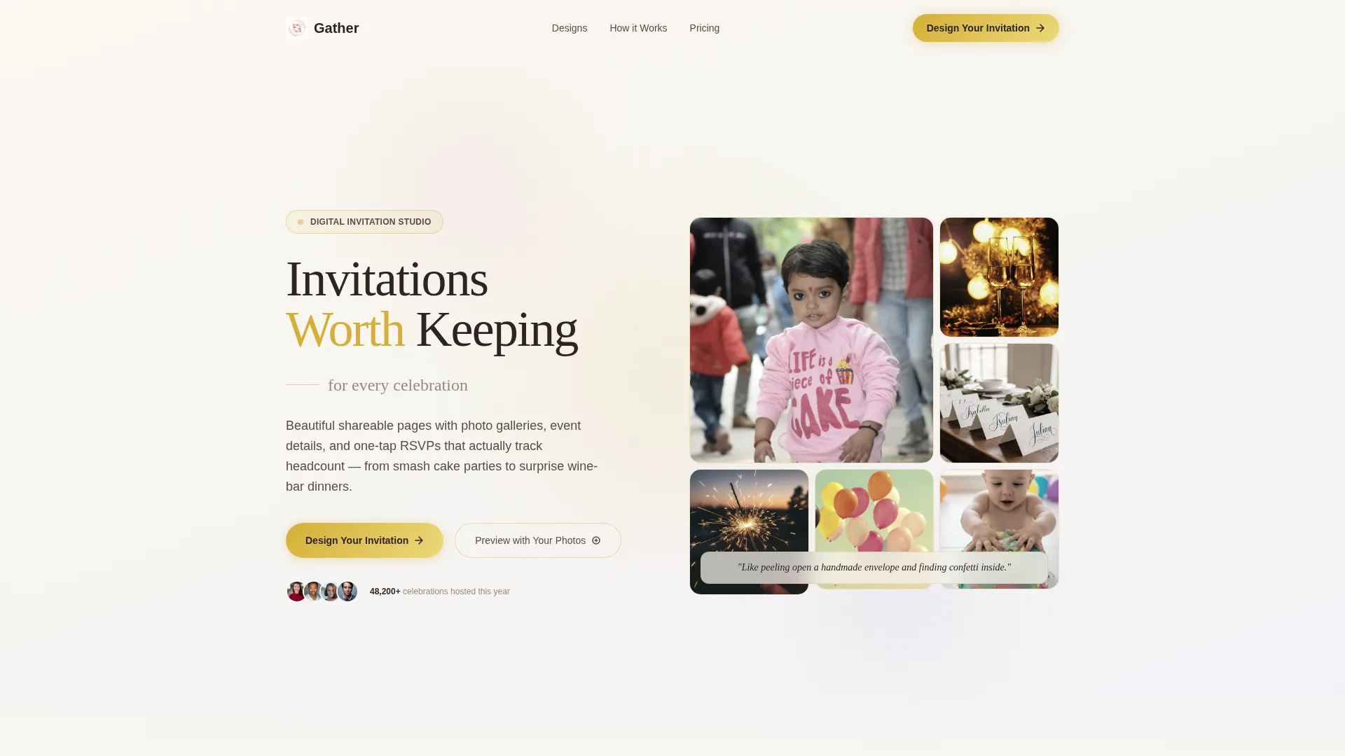 Birthday Invitation Landing Page Template