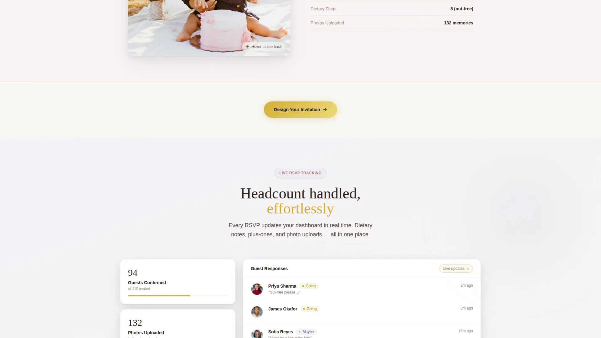 Birthday Invitation Landing Page Template