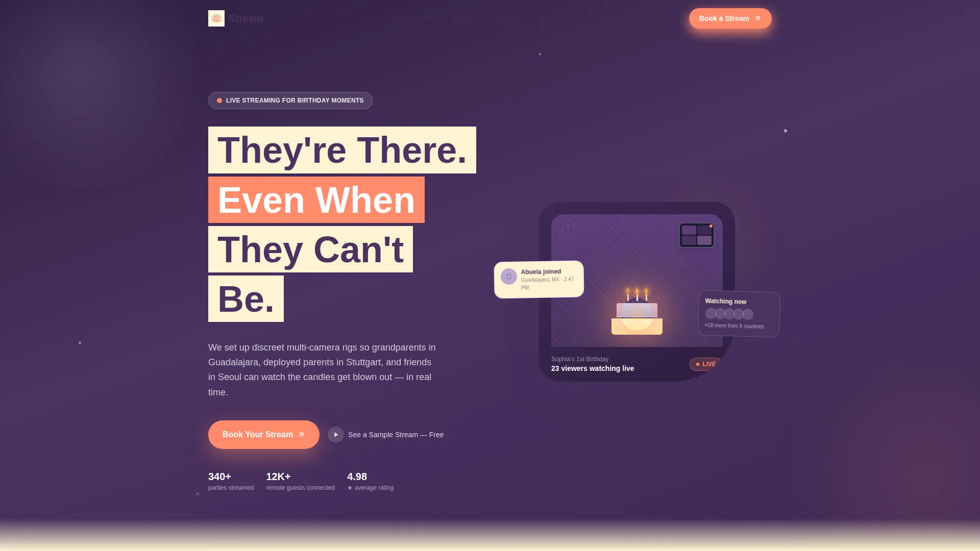 Birthday Event Live Streaming Landing Page Template