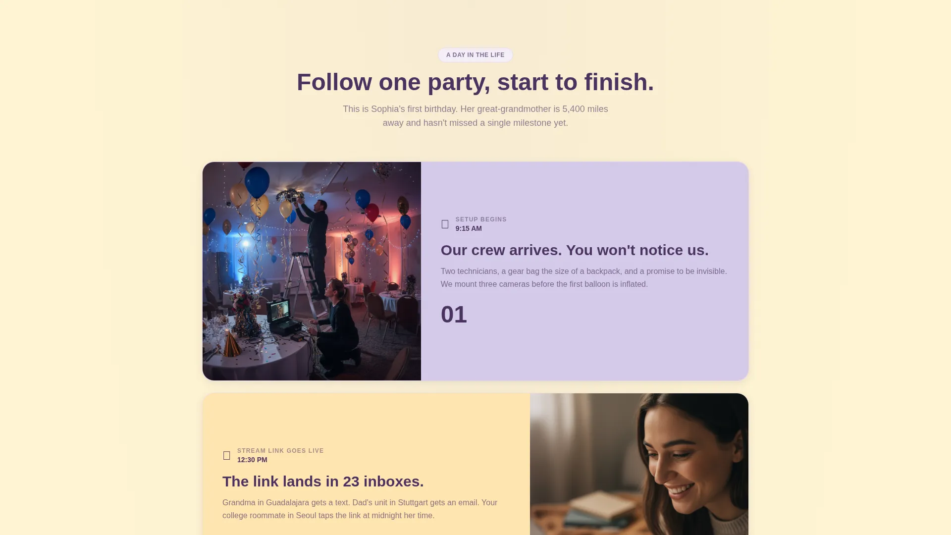 Birthday Event Live Streaming Landing Page Template